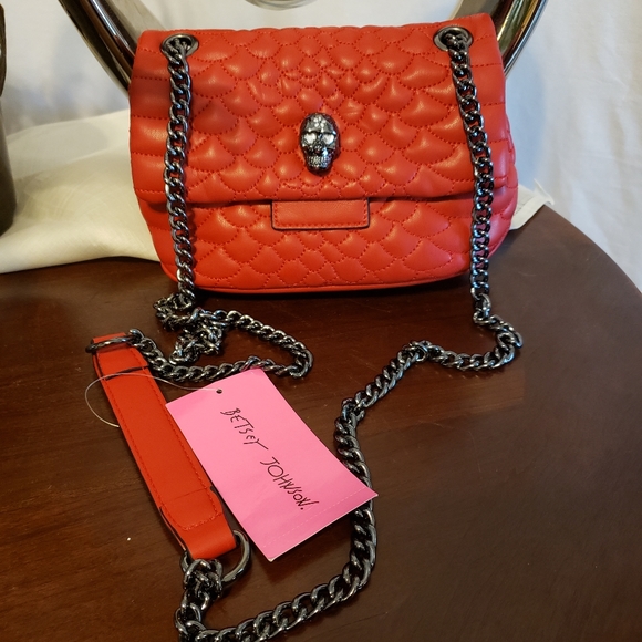 Betsey Johnson Handbags - Betsey Johnson Heads Up Crossbody Bag in Red
